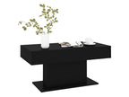Coffee Table - Black Engineered Wood, W 37.8 x D 19.7 x H 17.7 in