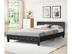 Bed - Black Wood, W 81.1 x D 56.7 x H 3.9 in
