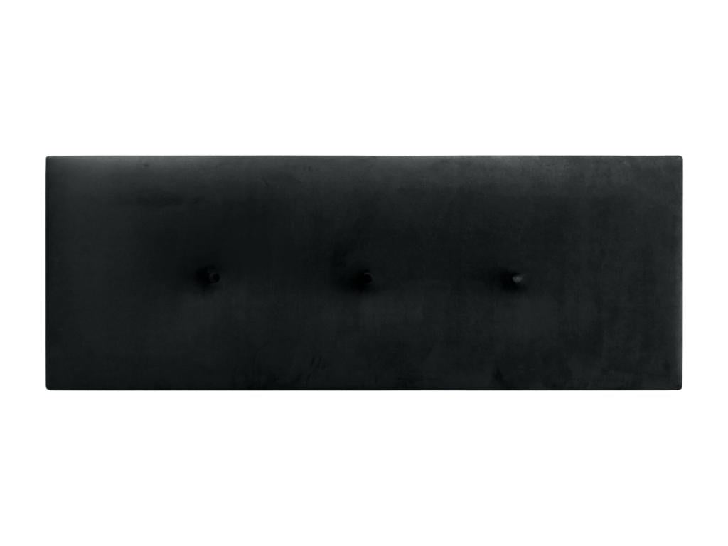 Bed - Black Velvet, W 53.1 x D 1.6 x H 19.7 in