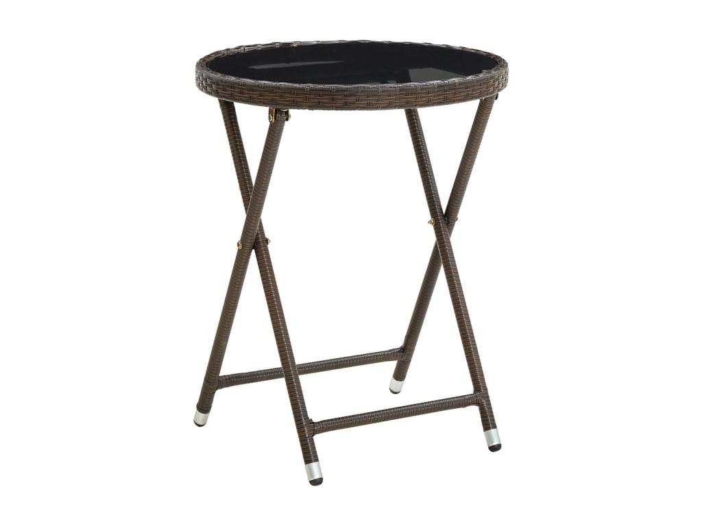 Table - Black Rattan, W 78.7 x D 78.7 x H 29.1 in