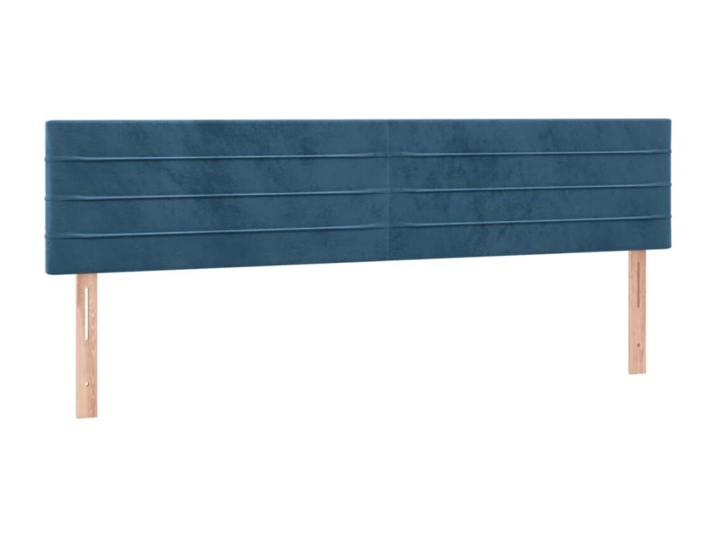 Bed Frame with Mattress - Blue Velvet, W 79.9 x D 78.7 x H 34.6 in