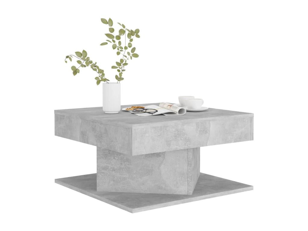 Coffee Table - Gray Engineered Wood, W 22.4 x D 22.4 x H 11.8 in