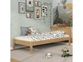 Bed - Natural Oak Wood, W 78 x D 38.6 x H 29.9 in