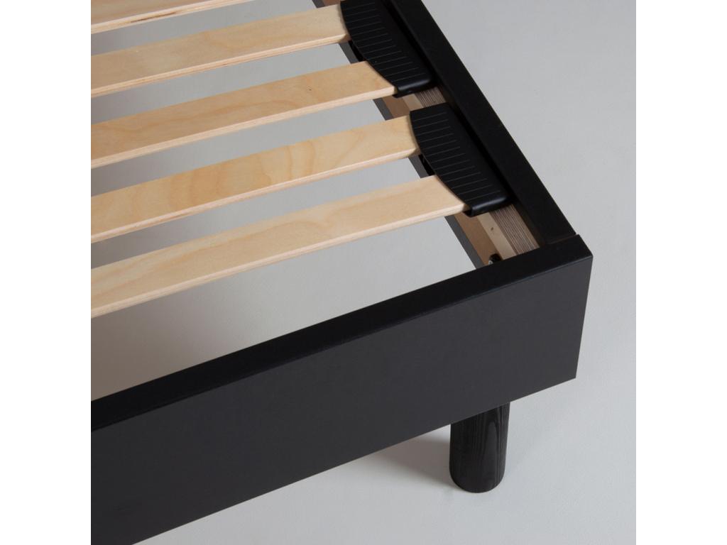 Bed Frame - Black Engineered Wood, W 78.7 x D 55.1 x H 11.8 in