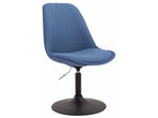 Set of 4 Dining Chairs - Blue Fabric, Acrylic, W 18.9 x D 22.4 x H 29.9 in