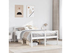 Bed - White Wood, W 88.4 x D 65.4 x H 32.3 in