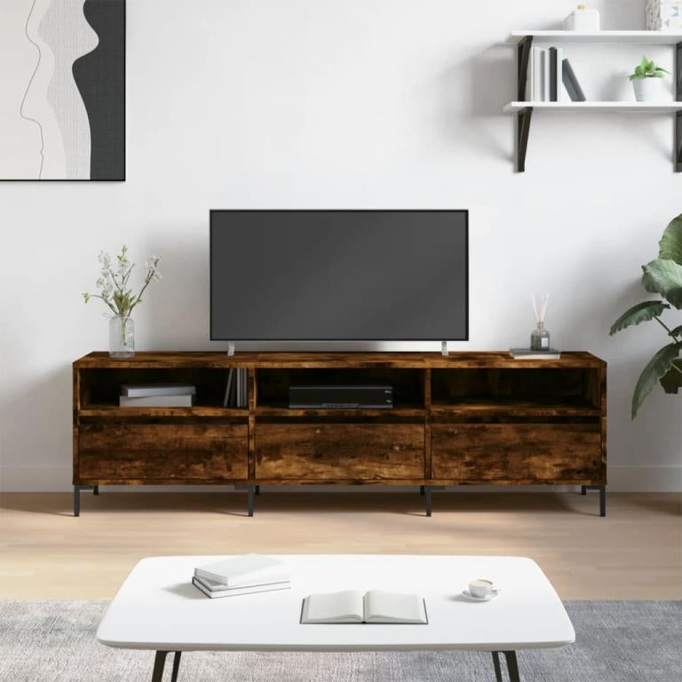 TV Stand - Brown Engineered Wood, W 59.1 x D 11.8 x H 17.5 in