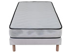 Bed Frame with Mattress - White, W 74.8 x D 35.4 x H 12.2 in