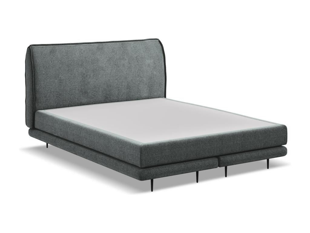 Bed Frame with Mattress - Fabric, W 78.7 x D 63 x H 43.3 in