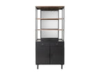 Display Cabinet - Gray Metal, W 31.5 x D 16.5 x H 71.9 in