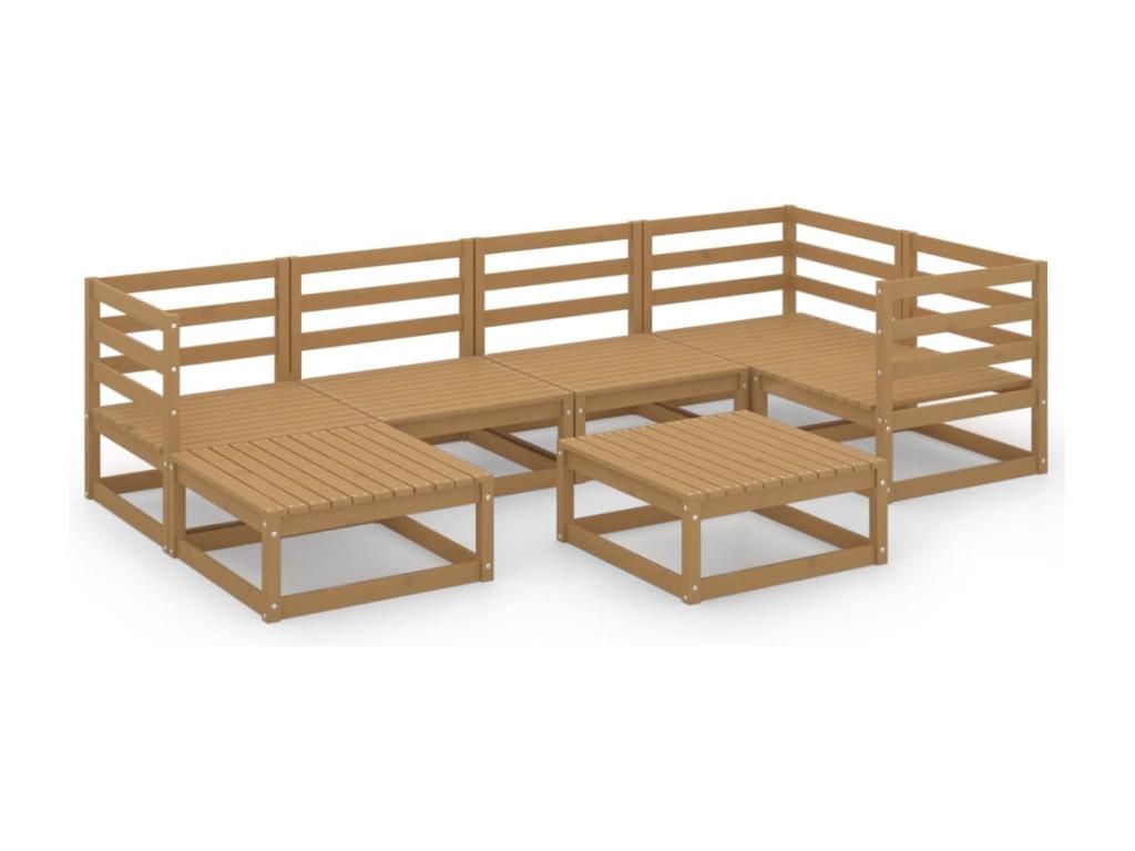 7-Piece Outdoor Patio Set - Beige Resin, W 24.4 x D 24.4 x H 27.2 in