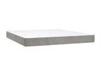 Bed Frame with Mattress - Gray Velvet, W 79.9 x D 72 x H 34.6 in