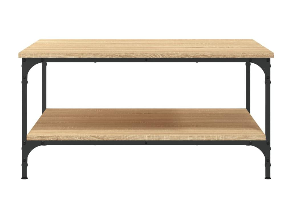 Coffee Table - Brown Wood, W 31.5 x D 31.5 x H 15.7 in