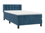 Bed Frame with Mattress - Blue Wood, W 79.9 x D 36.6 x H 34.6 in