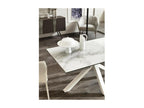 Table - White Glass, W 35.4 x D 94.5 x H 29.9 in