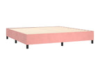 Bed Frame with Mattress - Pink Velvet, W 79.9 x D 79.9 x H 50.4 in
