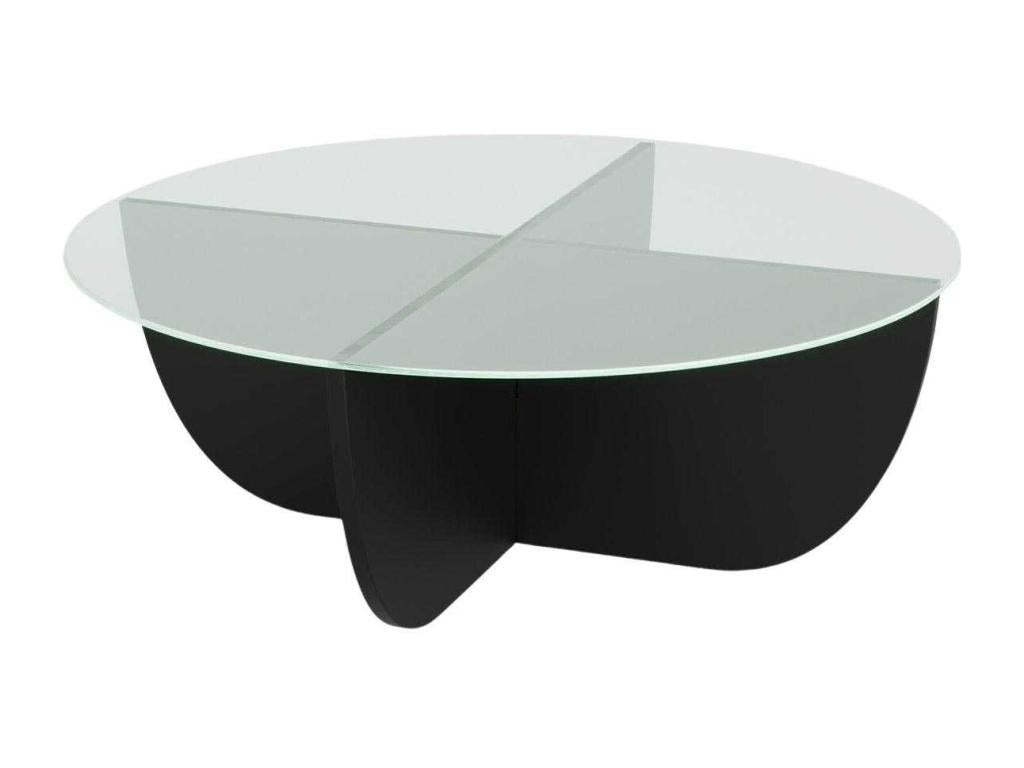 Coffee Table - Black Engineered Wood, W 35.4 x D 35.4 x H 11.8 in