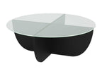 Coffee Table - Black Engineered Wood, W 35.4 x D 35.4 x H 11.8 in