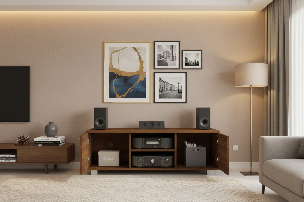 TV Stand - Brown Engineered Wood, W 47.2 x D 15.9 x H 13.8 in