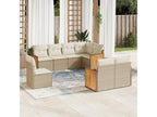 8-Piece Outdoor Patio Set with Cushions - Beige Resin, W 24.4 x D 24.4 x H 27.2 in