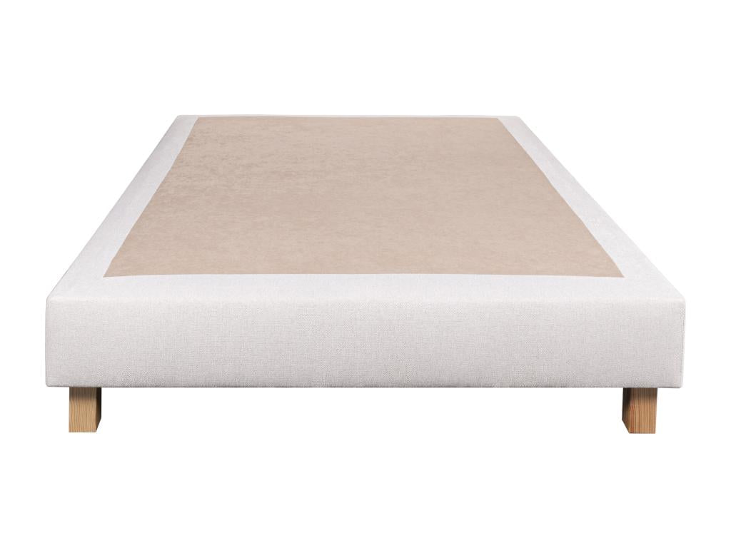 Bed Frame with Mattress - Beige, W 78.7 x D 55.1 x H 7.9 in