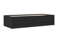 Bed - Black Engineered Wood, W 79.9 x D 40 x H 17.9 in