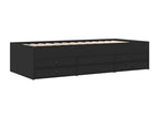 Bed - Black Engineered Wood, W 79.9 x D 40 x H 17.9 in