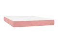 Bed Frame with Mattress with LED - Pink Velvet, W 79.9 x D 56.7 x H 34.6 in