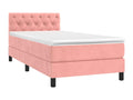 Bed Frame with Mattress with LED - Pink Wood, W 79.9 x D 31.5 x H 34.6 in