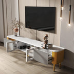 TV Stand - White Engineered Wood, W 66.9 x D 13.4 x H 17.7 in