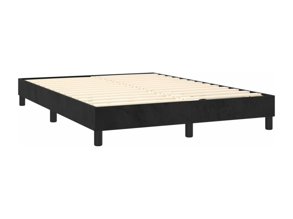 Bed Frame with Mattress - White Velvet, W 79.9 x D 57.9 x H 30.7 in