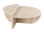 Set of 2 Tables - Beige Engineered Wood, W 35.4 x D 23.6 x H 11.8 in