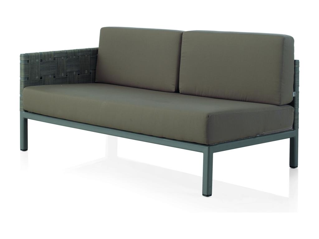 Sofa - Taupe Aluminum, W 50.4 x D 31.9 x H 24.4 in