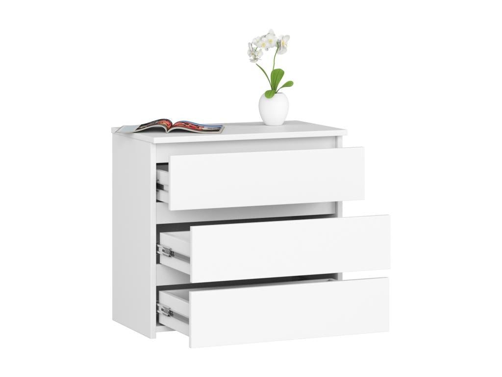 Table - White Engineered Wood, W 23.6 x D 13.8 x H 22.4 in