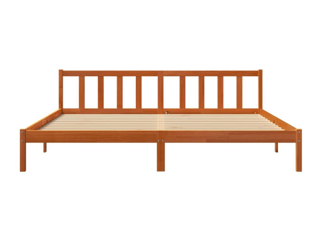 Bed - Brown Wood, W 80.9 x D 80.9 x H 27.4 in