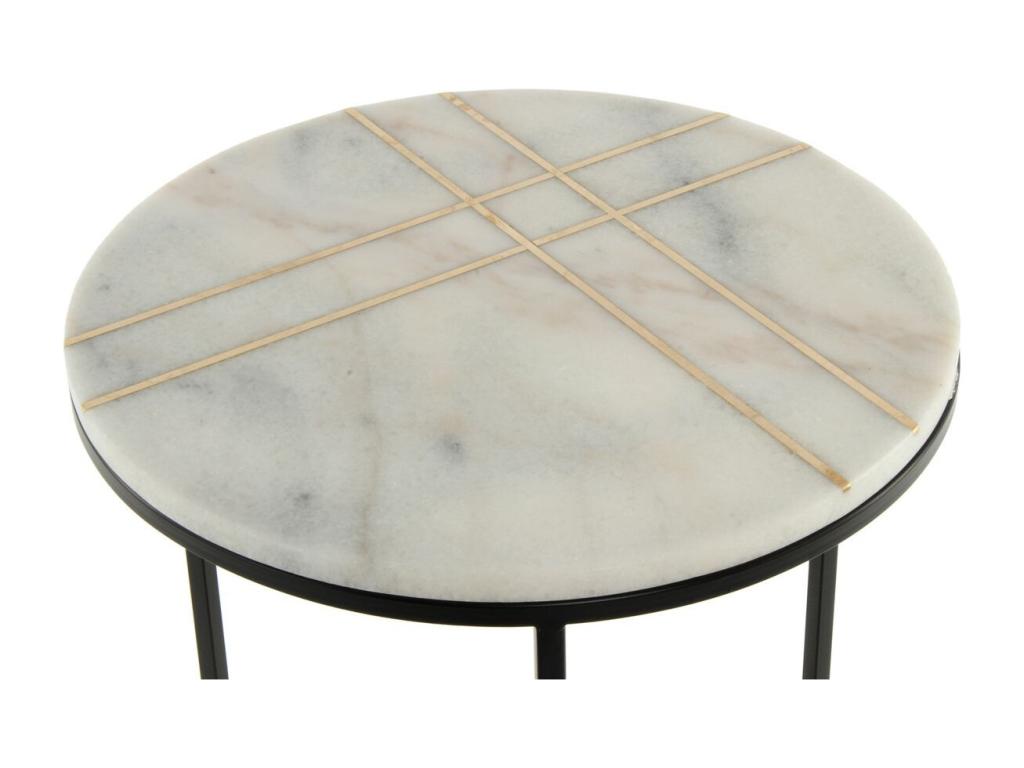 Table - White Marble, W 17.5 x D 17.5 x H 25.2 in