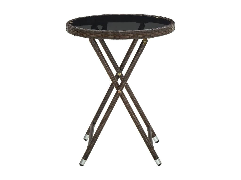 Table - Black Rattan, W 78.7 x D 78.7 x H 29.1 in