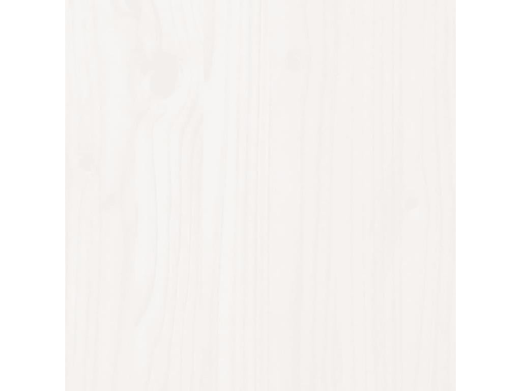 Bed - White Wood, W 80.9 x D 67.3 x H 62.2 in