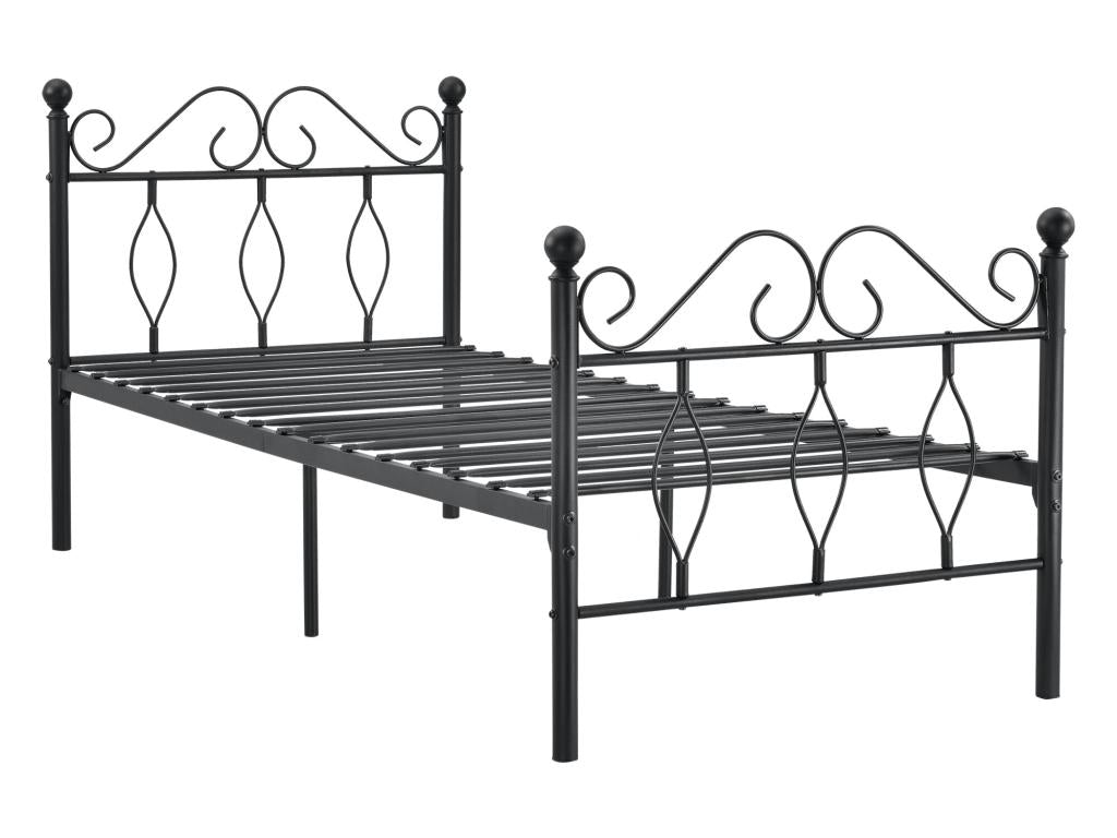 Bed - Black Metal, W 82.1 x D 37.2 x H 37.6 in