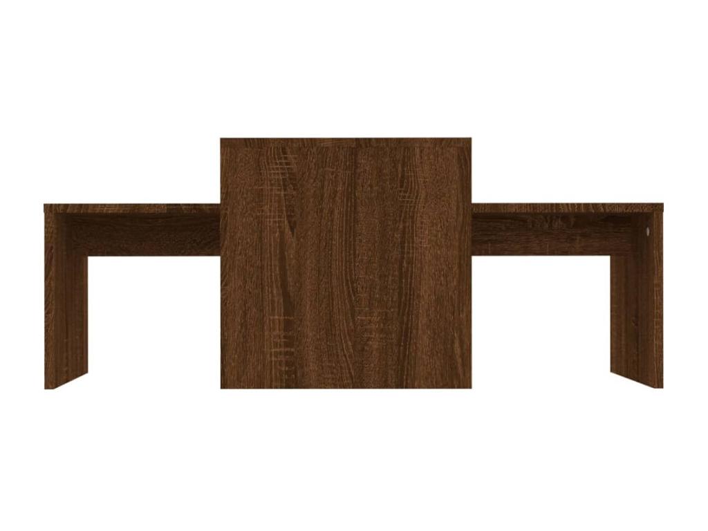 Coffee Table - Brown Wood, W 39.4 x D 18.9 x H 15.7 in