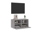 TV Stand - Gray Wood, W 23.6 x D 11.8 x H 11.8 in