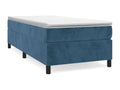 Bed Frame with Mattress - Blue Velvet, W 79.9 x D 31.5 x H 13.8 in