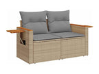 6-Piece Outdoor Patio Set with Cushions - Beige Resin, W 21.7 x D 27.2 x H 24.4 in