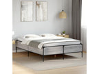 Bed - Gray Wood, W 79.9 x D 48.4 x H 17.3 in