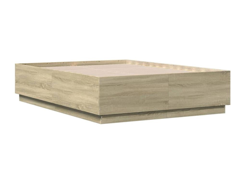 Bed - Natural Wood, W 76 x D 54.3 x H 15.7 in