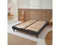 Bed Frame - Black Engineered Wood, W 78.7 x D 55.1 x H 11.8 in