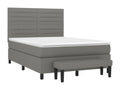 Bed Frame with Mattress - Gray Polyester Fabric, W 76 x D 56.7 x H 50.4 in