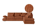 Sofa - Terracotta Velvet, W 105.1 x D 78.7 x H 35.4 in