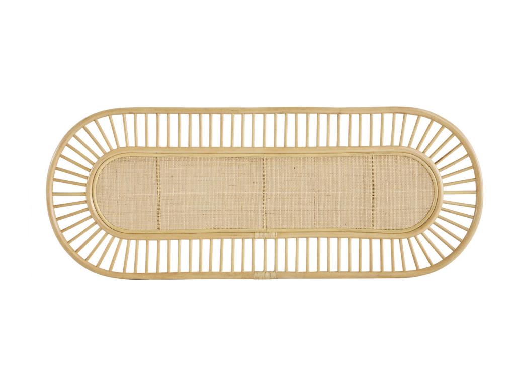 Bed - Natural Rattan, W 65 x D 25.6 x H 1.2 in