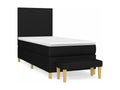 Bed Frame with Mattress - Black Polyester Fabric, W 76 x D 35.4 x H 46.5 in